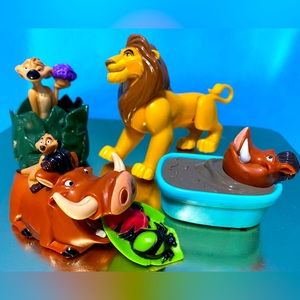DISNEY’S THE LION KING VINTAGE 1990s KFC & BURGER KING ACTION TOY BUNDLE OF 4